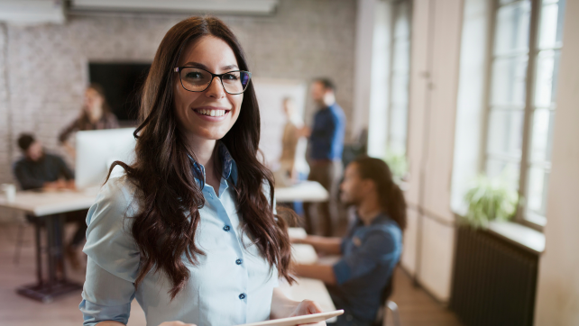 Marketing professional smiling