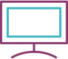An outlined icon of a computer monitor