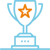 Outline icon of a trophy